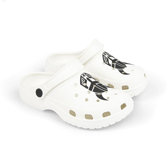 Viking Helmet Kids Clogs — White EVA Foam Slip‑On Shoes