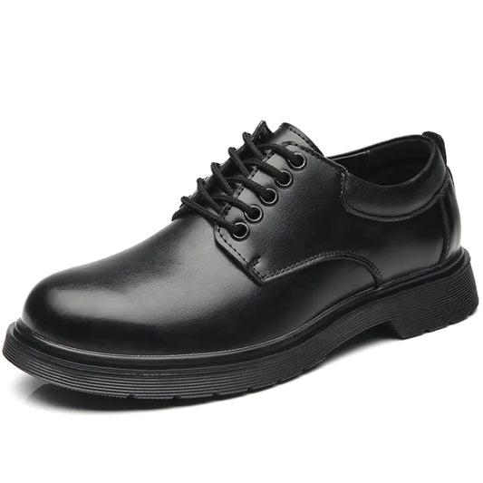Round Toe Leather Shoes, Men's Casual Martin Boots