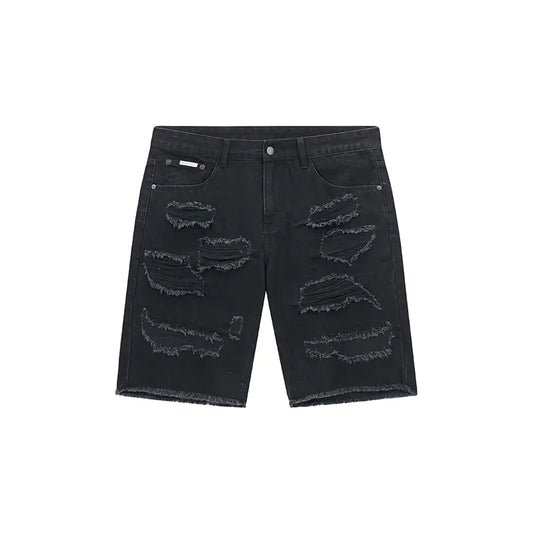 Casual Washed Denim Loose Fit Five-Point Shorts